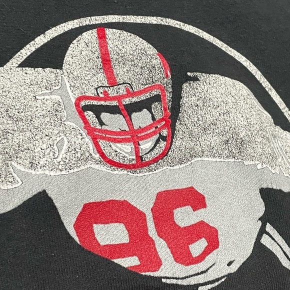 Vintage Black Shirts Football Classic 1980s Crewneck Sports Sweatshirt - Picture 3 of 7